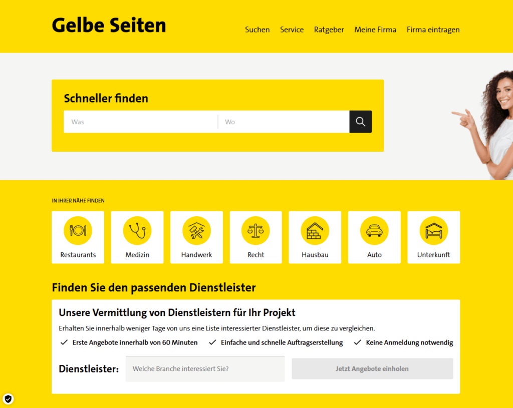 Branchenverzeichnis-Gelbe Seiten