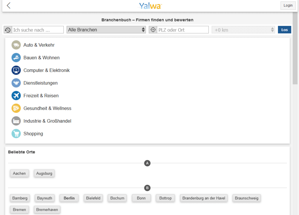 Branchenverzeichnis-Yalwa