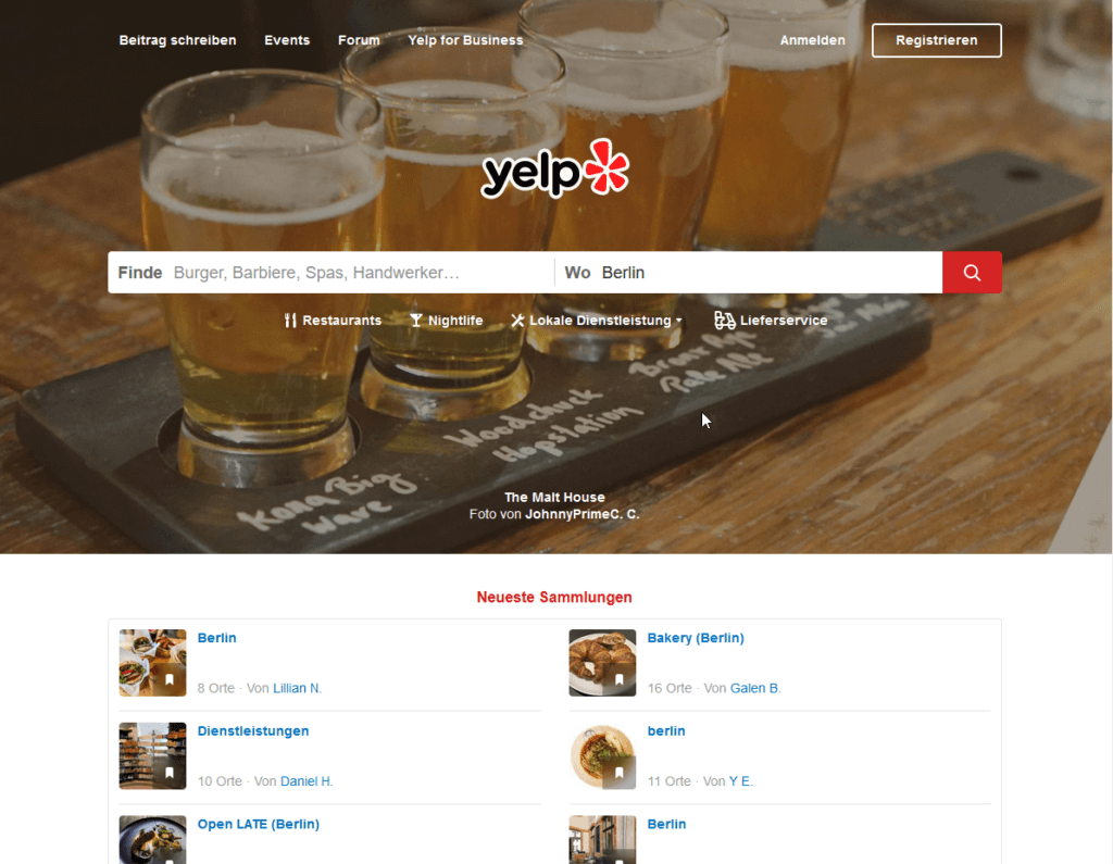 Branchenverzeichnis-Yelp