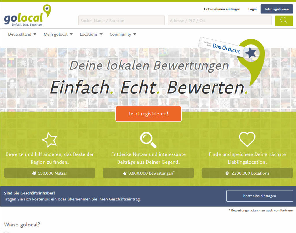 Branchenverzeichnis golocal